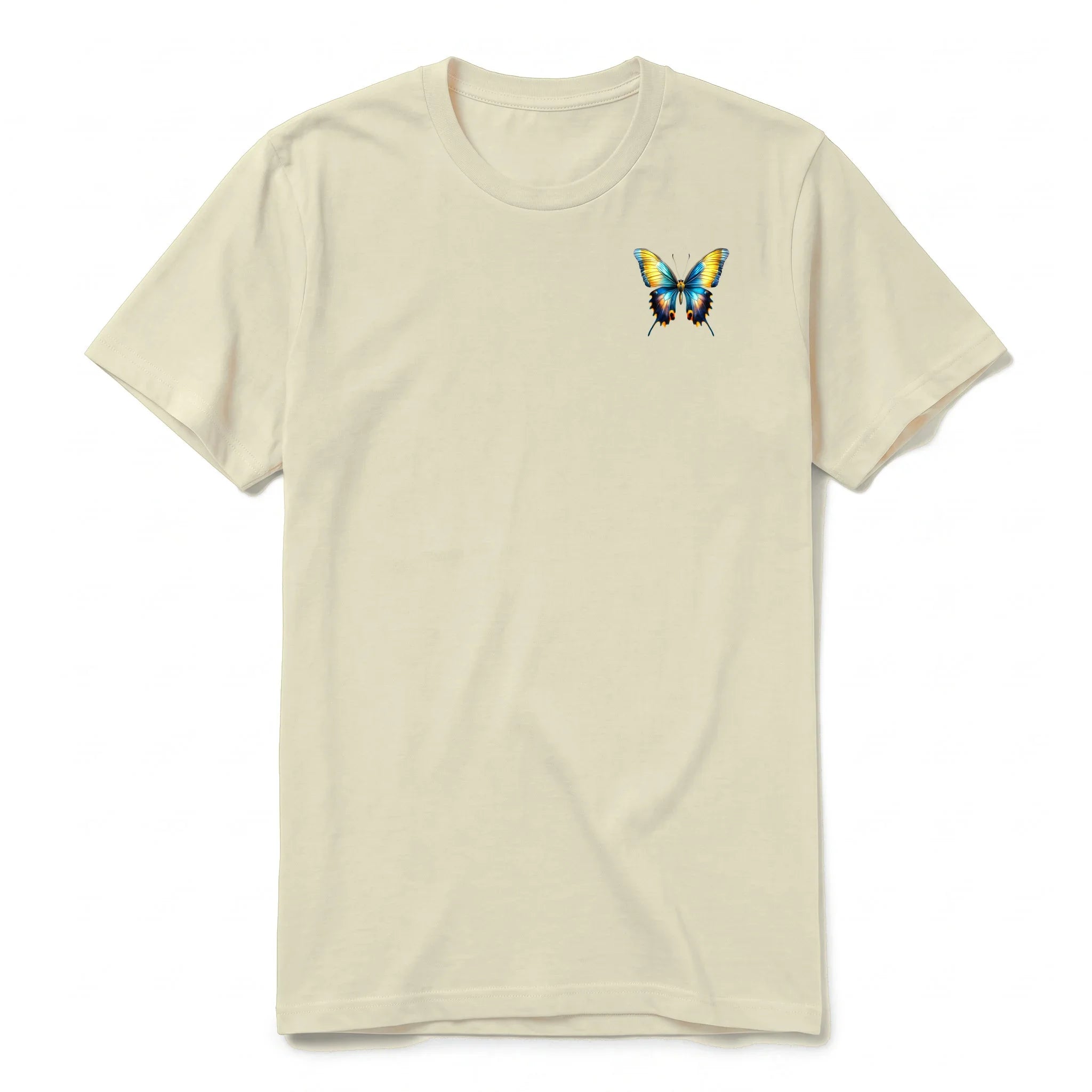 A latte short-sleeve crewneck t-shirt for adult featuring a graphic of a arthropods animal on the left chest.
