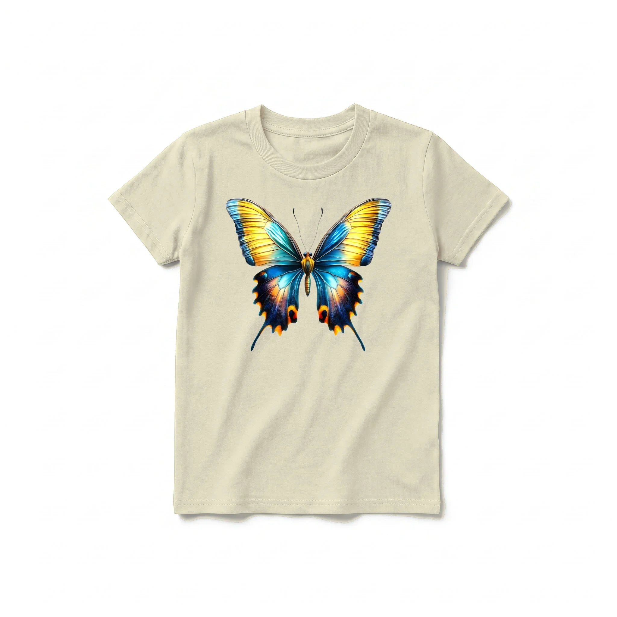 A latte short-sleeve crewneck t-shirt for youth featuring a graphic of a arthropods animal on the front.