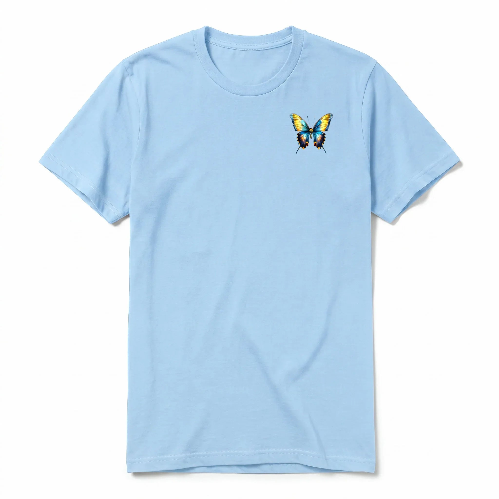 Un T-shirt poudre à manches courtes et col rond, orné d'un motif représentant un arthropod sur la poitrine gauche.