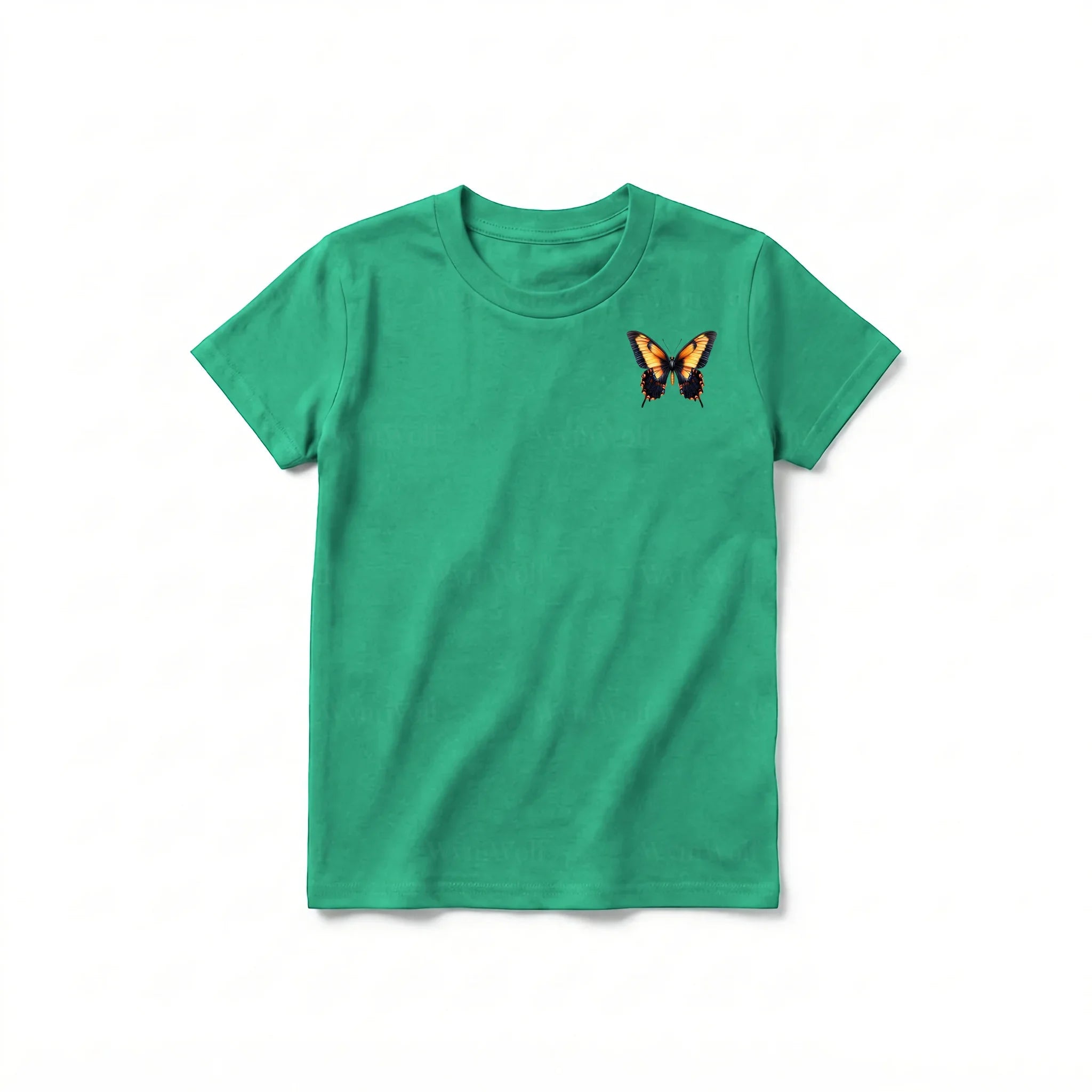 A kelly short-sleeve crewneck t-shirt for youth featuring a graphic of a arthropods animal on the left chest.