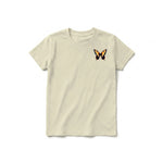 A latte short-sleeve crewneck t-shirt for youth featuring a graphic of a arthropods animal on the left chest.