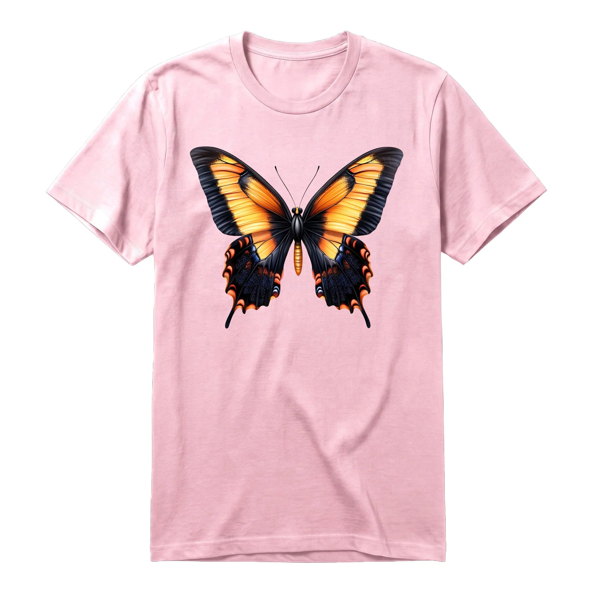 A pink short-sleeve crewneck t-shirt for adult featuring a graphic of a arthropods animal on the front.