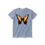 A steel-blue short-sleeve crewneck t-shirt for youth featuring a graphic of a arthropods animal on the front.