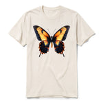 A vintage-white short-sleeve crewneck t-shirt for adult featuring a graphic of a arthropods animal on the front.