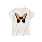 A vintage-white short-sleeve crewneck t-shirt for youth featuring a graphic of a arthropods animal on the front.