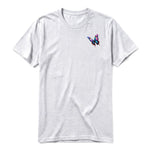 A ash grey short-sleeve crewneck t-shirt for adult featuring a graphic of a arthropods animal on the left chest.