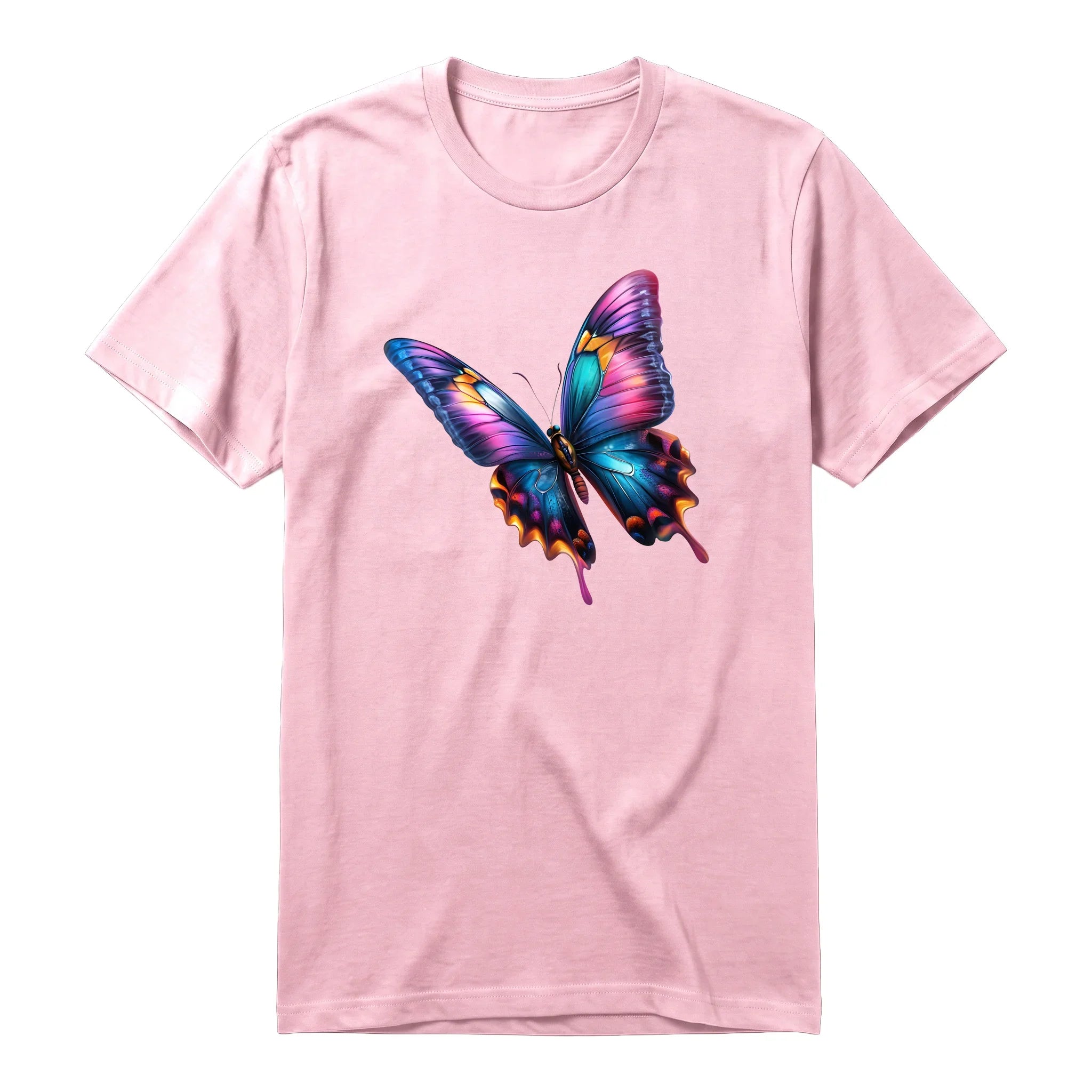 A pink short-sleeve crewneck t-shirt for adult featuring a graphic of a arthropods animal on the front.