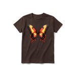 A chocolate short-sleeve crewneck t-shirt for youth featuring a graphic of a arthropods animal on the front.