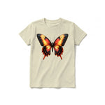 Un T-shirt latte à manches courtes et col rond pour jeune, orné d'un motif représentant un arthropode sur le devant.