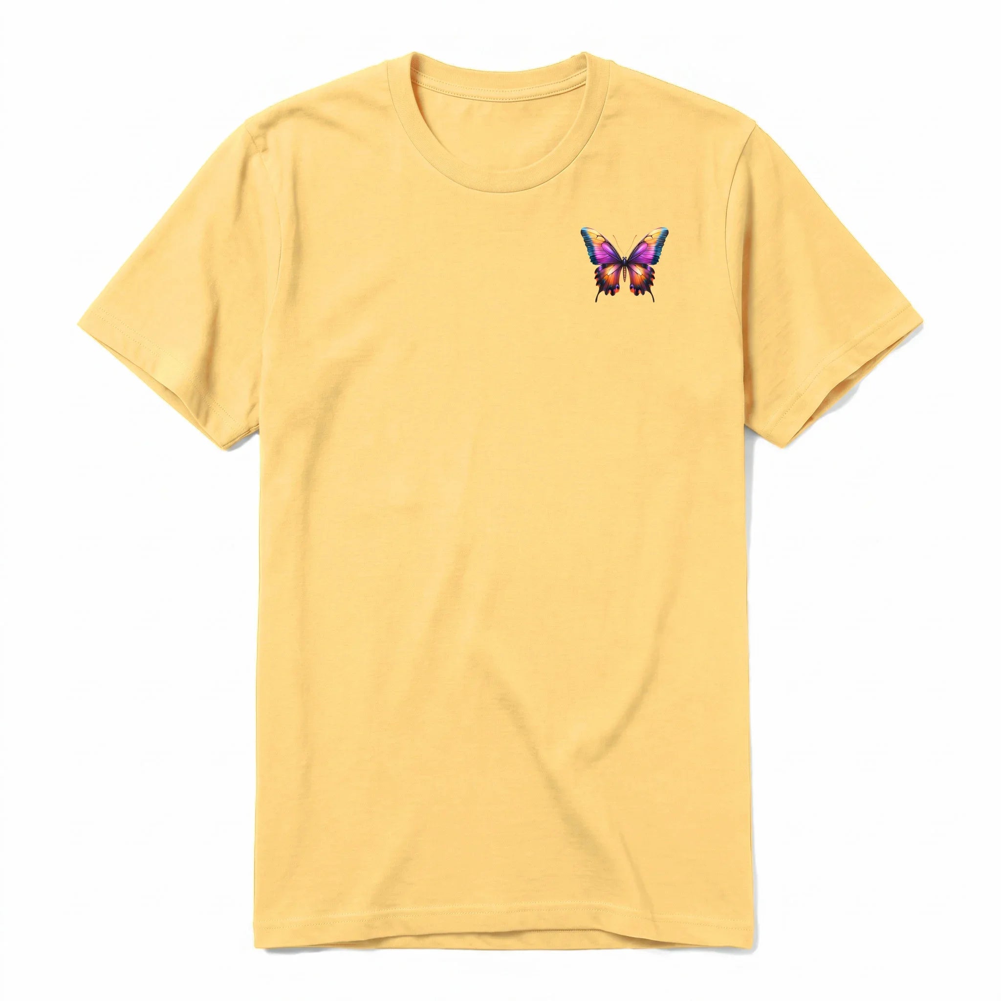 A mustard short-sleeve crewneck t-shirt for adult featuring a graphic of a arthropods animal on the left chest.