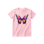 A pink short-sleeve crewneck t-shirt for youth featuring a graphic of a arthropods animal on the front.