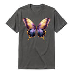Un T-shirt charbon à manches courtes et col rond, orné d'un motif représentant un arthropod sur le devant.