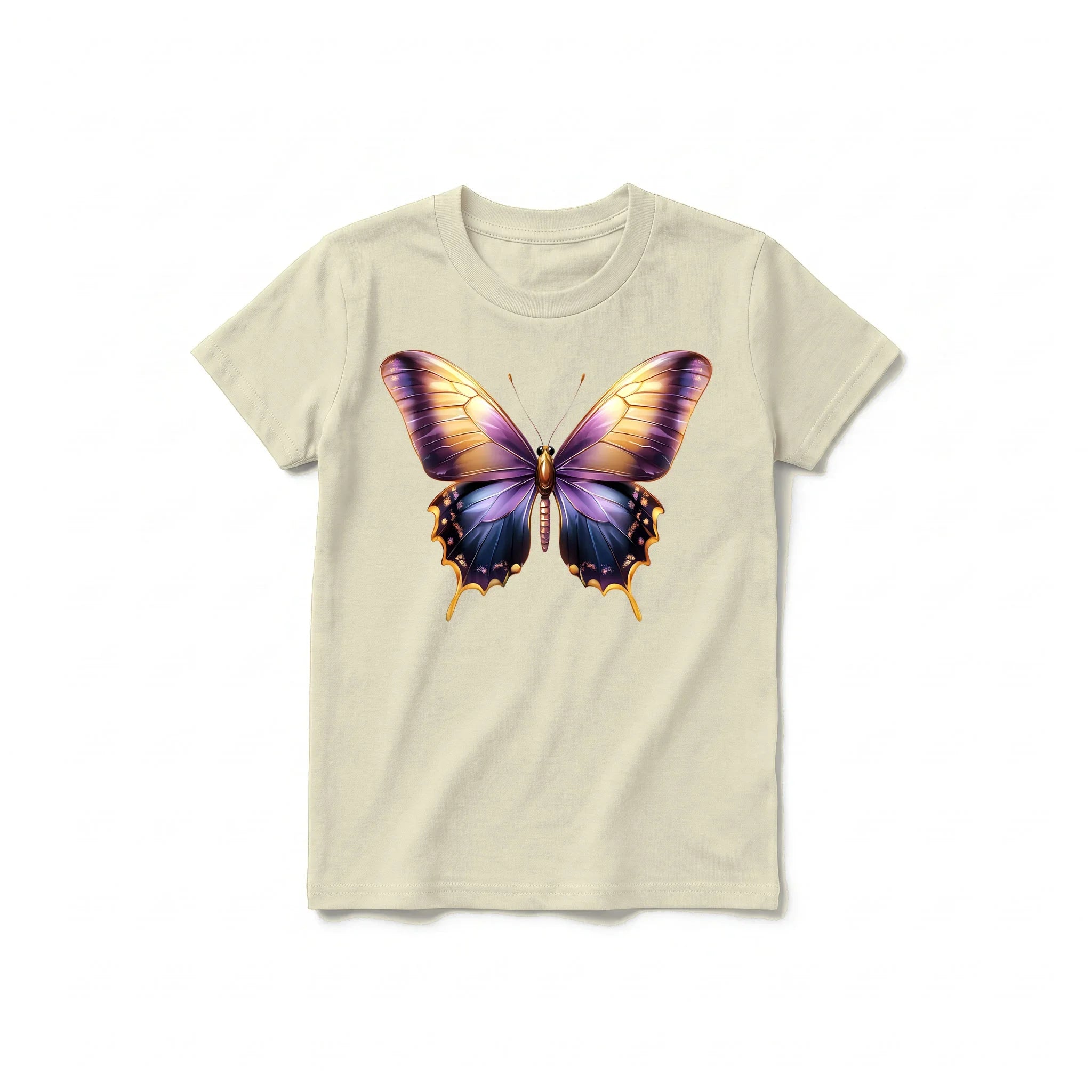 A latte short-sleeve crewneck t-shirt for youth featuring a graphic of a arthropods animal on the front.