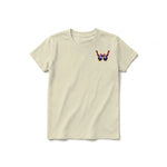 A latte short-sleeve crewneck t-shirt for youth featuring a graphic of a arthropods animal on the left chest.