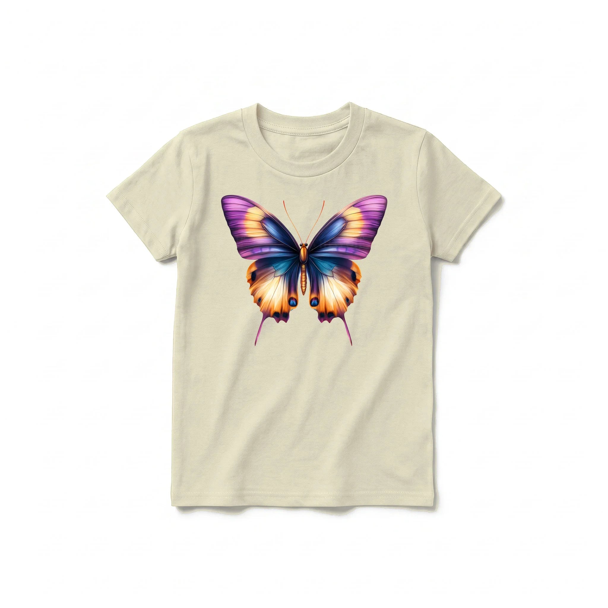 A latte short-sleeve crewneck t-shirt for youth featuring a graphic of a arthropods animal on the front.