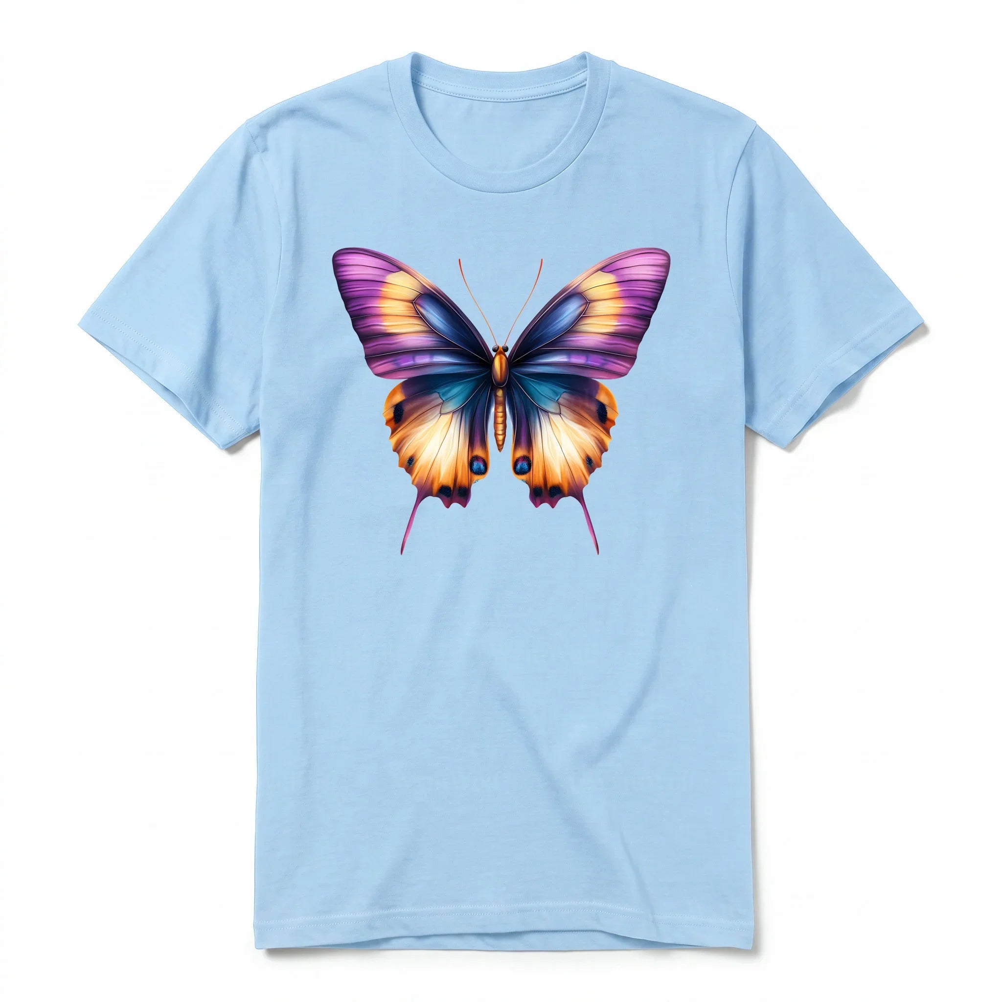 Un T-shirt poudre à manches courtes et col rond, orné d'un motif représentant un arthropod sur le devant.