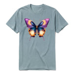 Un T-shirt sauge à manches courtes et col rond, orné d'un motif représentant un arthropod sur le devant.