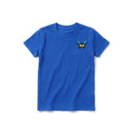 A royal short-sleeve crewneck t-shirt for youth featuring a graphic of a arthropods animal on the left chest.