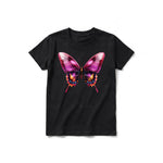 A black short-sleeve crewneck t-shirt for youth featuring a graphic of a arthropods animal on the front.