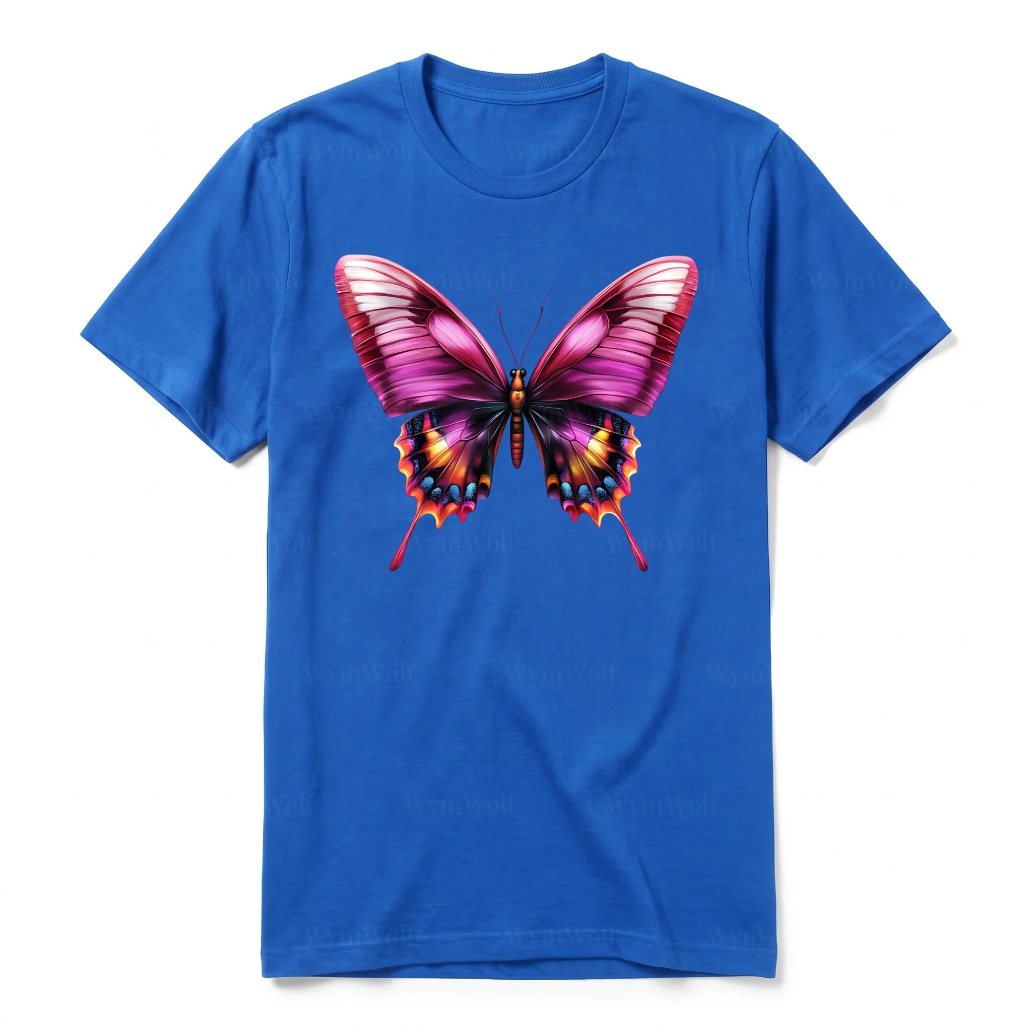 A royal short-sleeve crewneck t-shirt for adult featuring a graphic of a arthropods animal on the front.