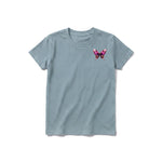 A sage short-sleeve crewneck t-shirt for youth featuring a graphic of a arthropods animal on the left chest.