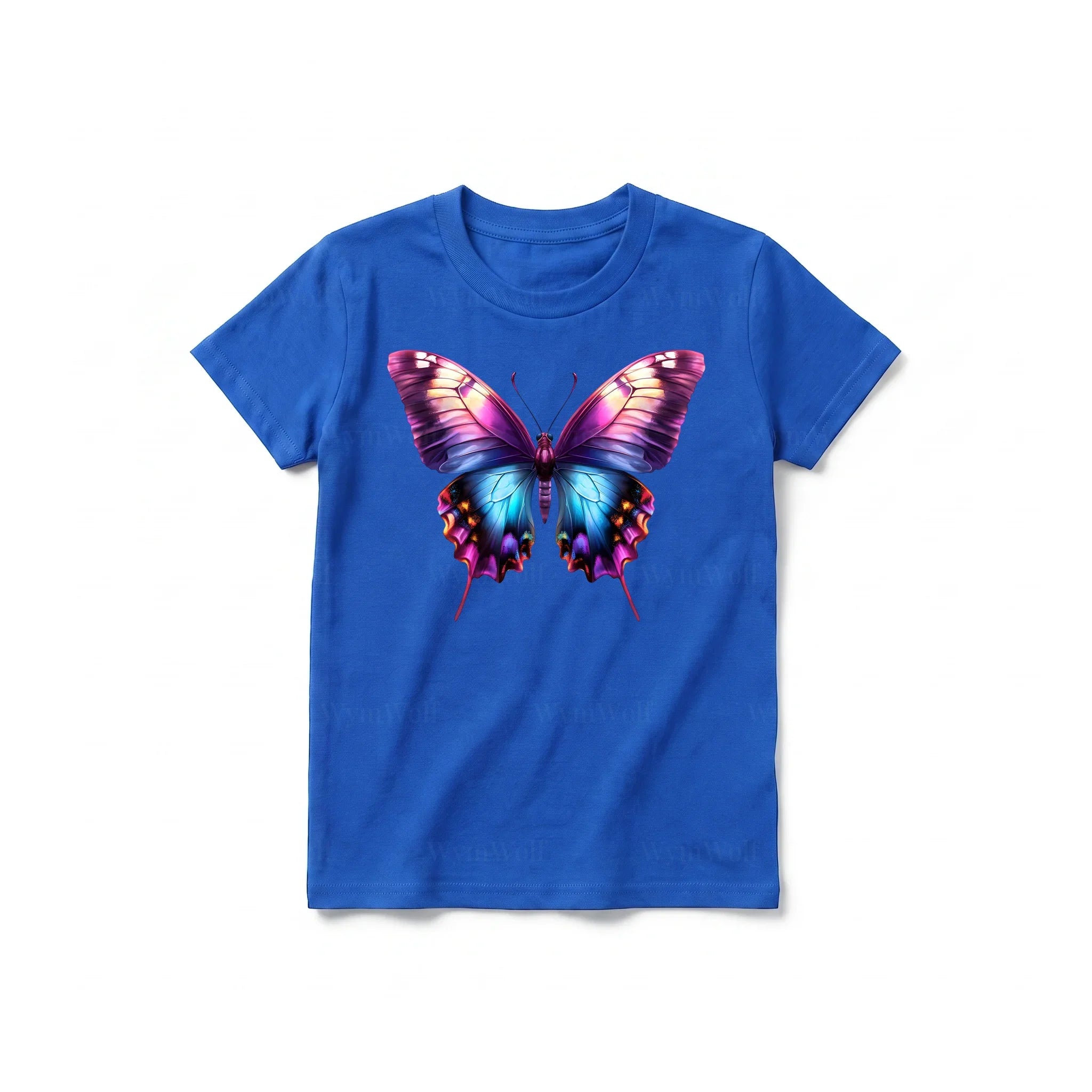A royal short-sleeve crewneck t-shirt for youth featuring a graphic of a arthropods animal on the front.