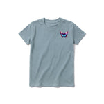 A sage short-sleeve crewneck t-shirt for youth featuring a graphic of a arthropods animal on the left chest.