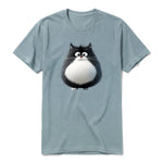 A sage short-sleeve crewneck t-shirt for adult featuring a graphic of a cat on the front.