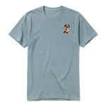 A sage short-sleeve crewneck t-shirt for adult featuring a graphic of a dog on the left chest.