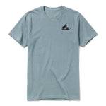 A sage short-sleeve crewneck t-shirt for adult featuring a graphic of a dog on the left chest.