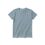 A sage short-sleeve crewneck t-shirt for youth featuring a graphic of a dog on the left chest.