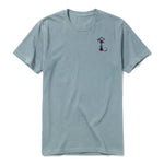 A sage short-sleeve crewneck t-shirt for adult featuring a graphic of a dog on the left chest.