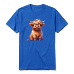 A royal short-sleeve crewneck t-shirt for adult featuring a graphic of a farm animal on the front.