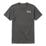 Un T-shirt charbon à manches courtes et col rond, orné d'un motif représentant un animal de la ferme sur la poitrine gauche.