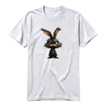 Un T-shirt gris cendré à manches courtes et col rond, orné d'un motif représentant un animal de la ferme sur le devant.