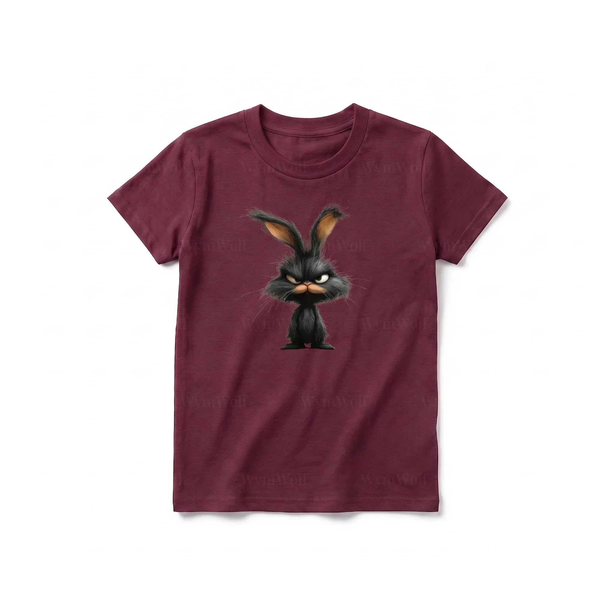 Un T-shirt marron à manches courtes et col rond pour jeune, orné d'un motif représentant un animal de la ferme sur le devant.