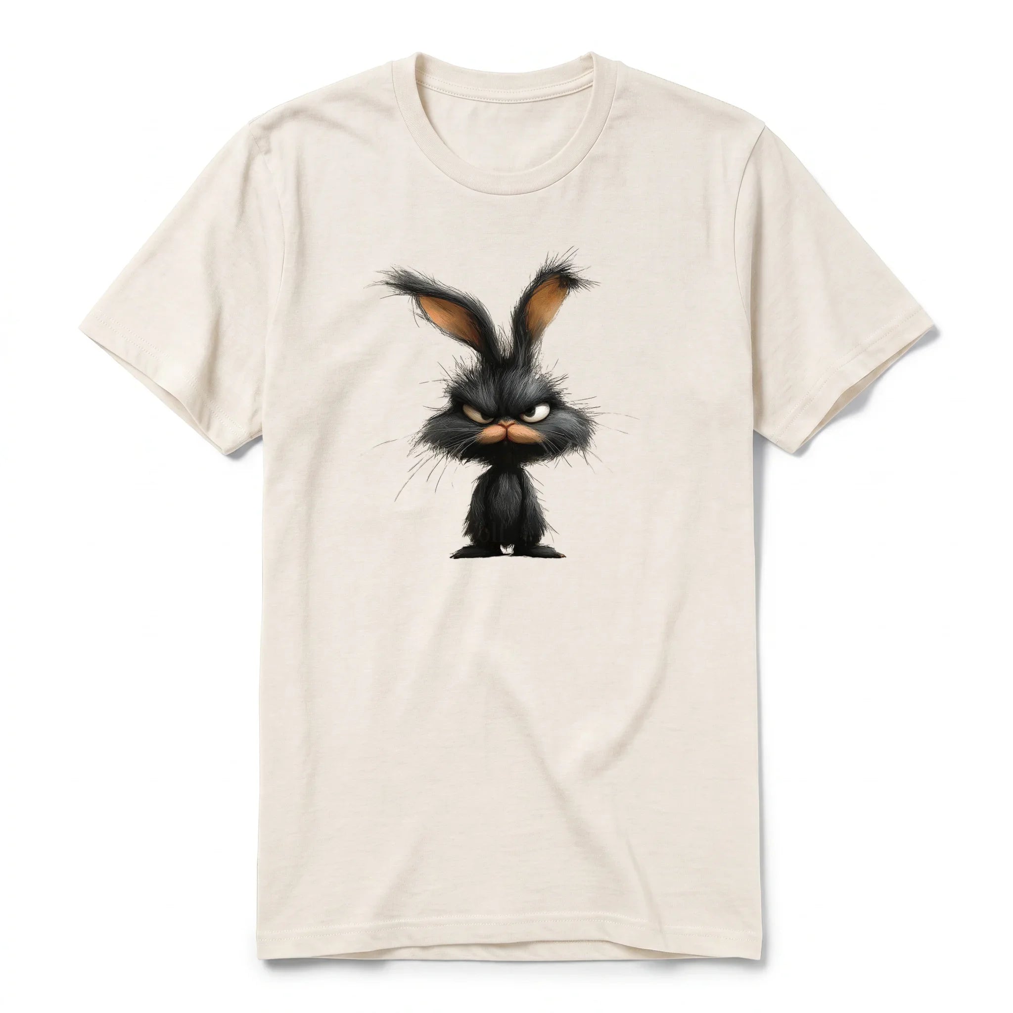 A vintage-white short-sleeve crewneck t-shirt for adult featuring a graphic of a farm animal on the front.