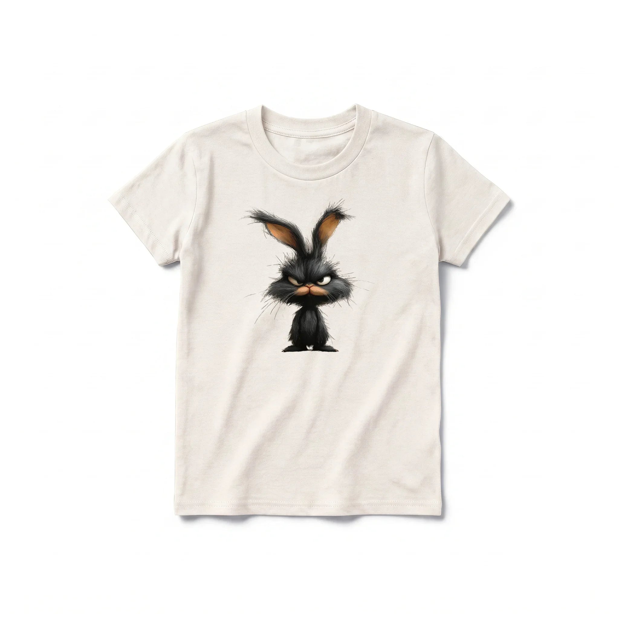A vintage-white short-sleeve crewneck t-shirt for youth featuring a graphic of a farm animal on the front.