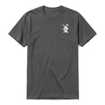 A charcoal short-sleeve crewneck t-shirt for adult featuring a graphic of a farm animal on the left chest.