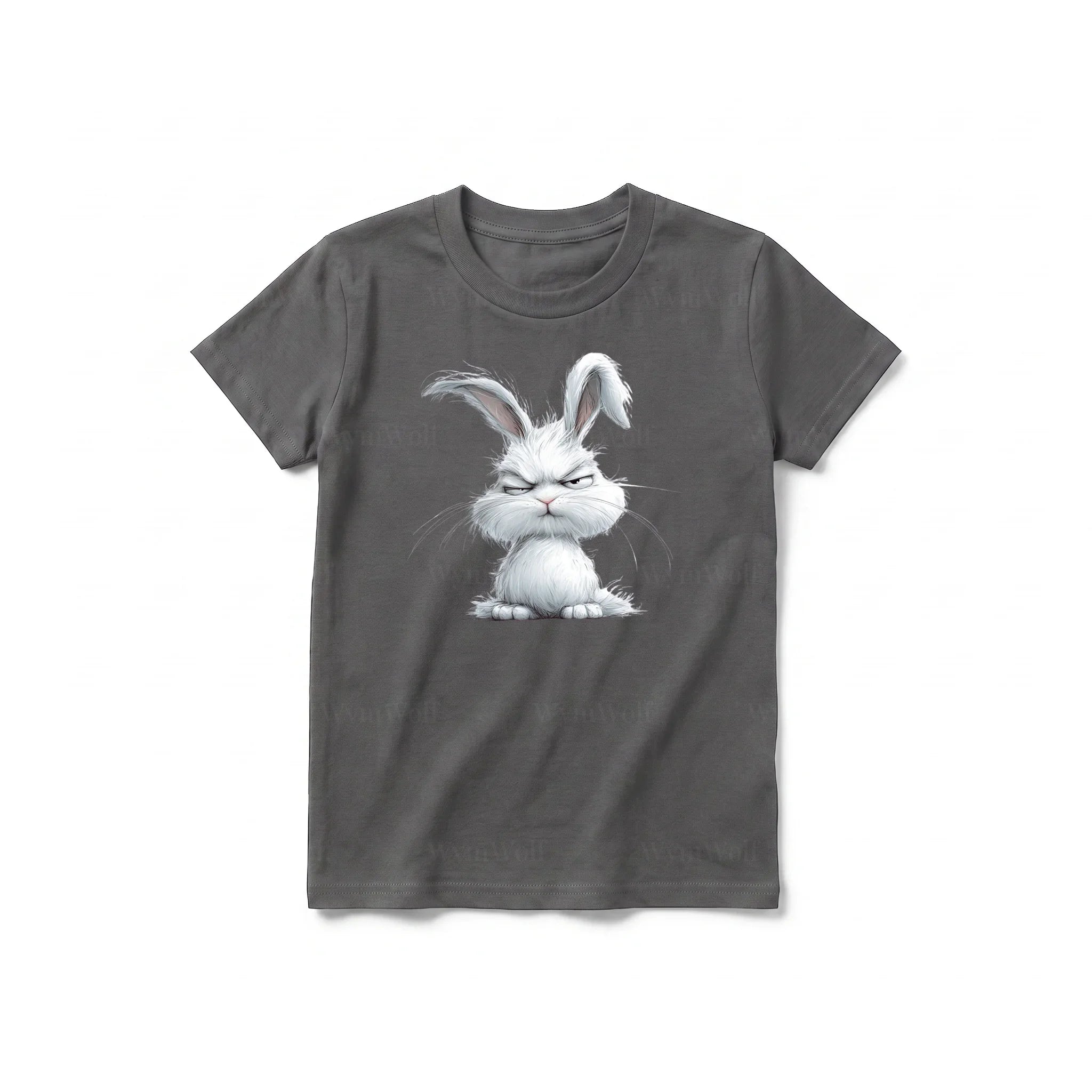 A charcoal short-sleeve crewneck t-shirt for youth featuring a graphic of a farm animal on the front.