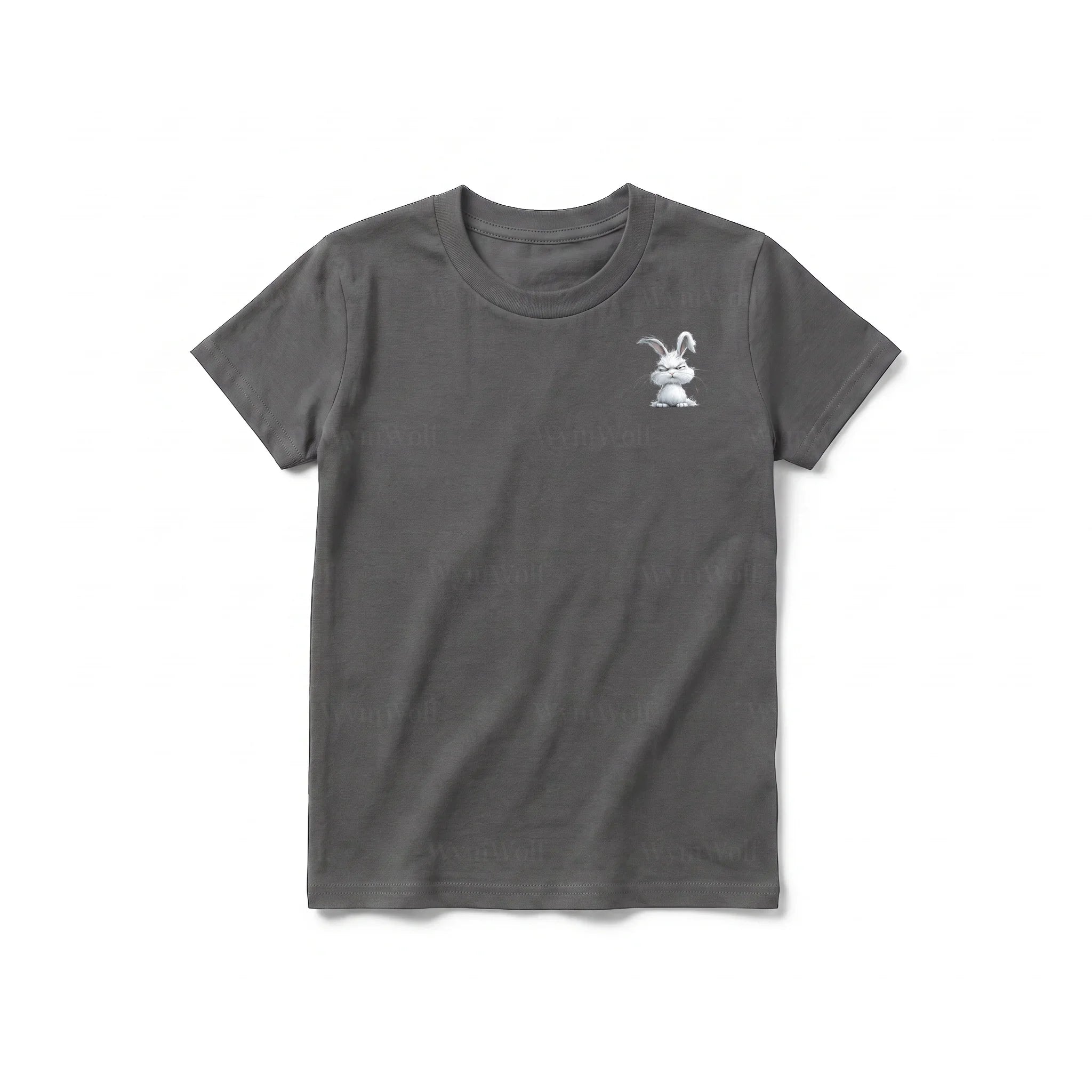 A charcoal short-sleeve crewneck t-shirt for youth featuring a graphic of a farm animal on the left chest.