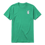 A kelly short-sleeve crewneck t-shirt for adult featuring a graphic of a farm animal on the left chest.