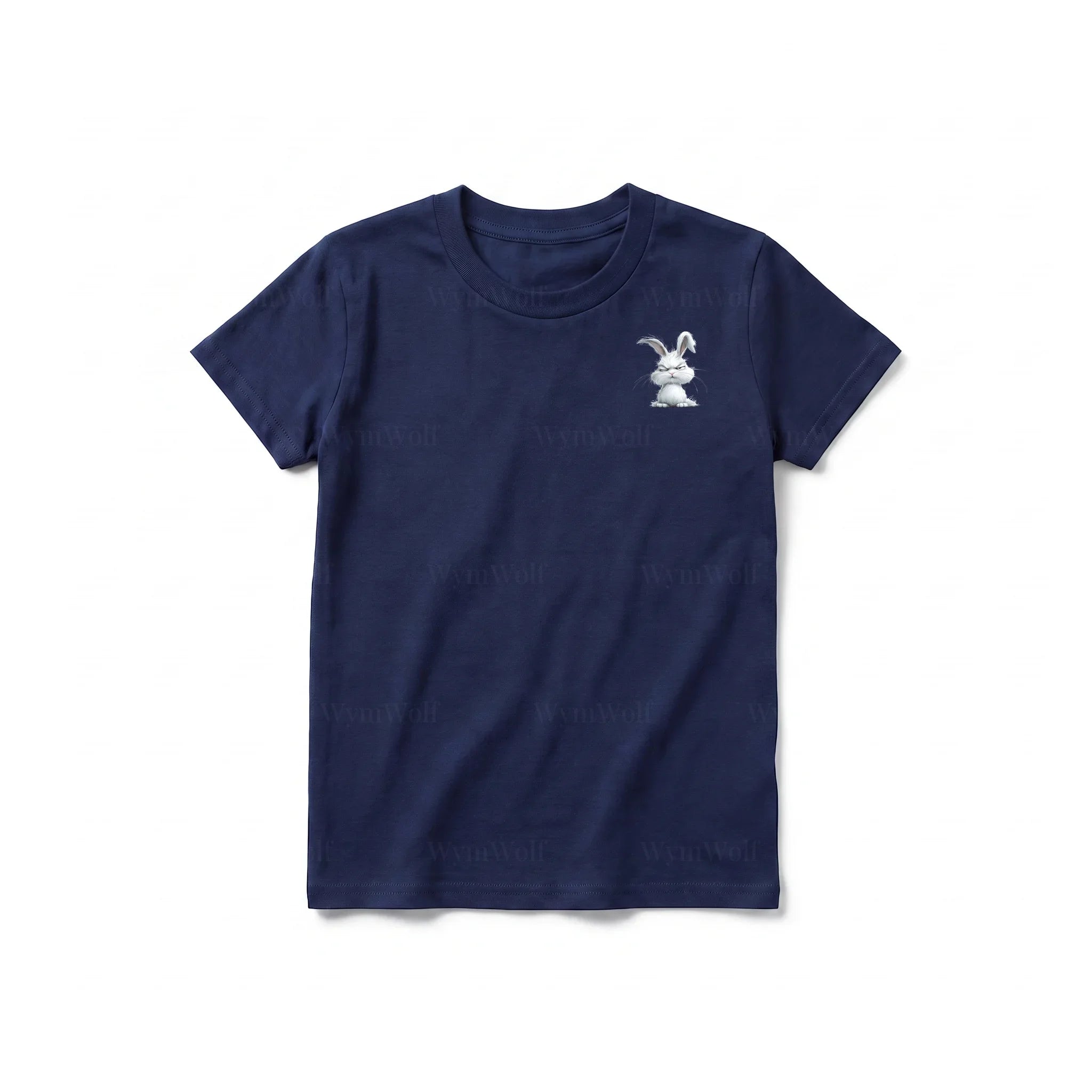 A navy short-sleeve crewneck t-shirt for youth featuring a graphic of a farm animal on the left chest.