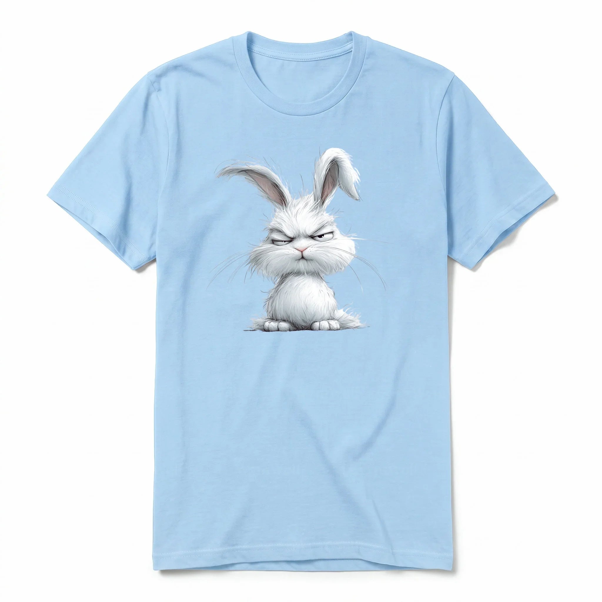A powder short-sleeve crewneck t-shirt for adult featuring a graphic of a farm animal on the front.
