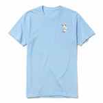 A powder short-sleeve crewneck t-shirt for adult featuring a graphic of a farm animal on the left chest.