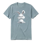 A sage short-sleeve crewneck t-shirt for adult featuring a graphic of a farm animal on the front.