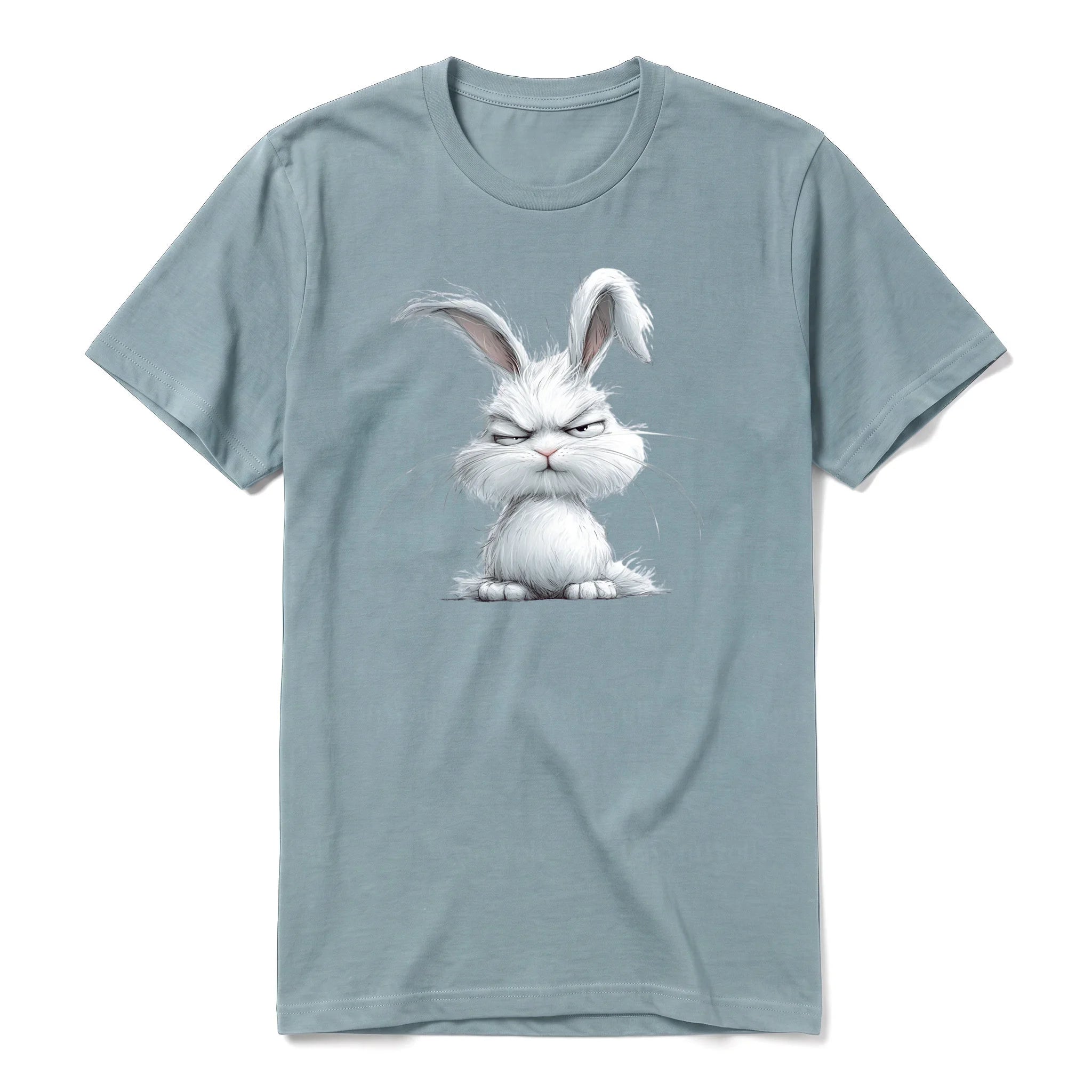 A sage short-sleeve crewneck t-shirt for adult featuring a graphic of a farm animal on the front.