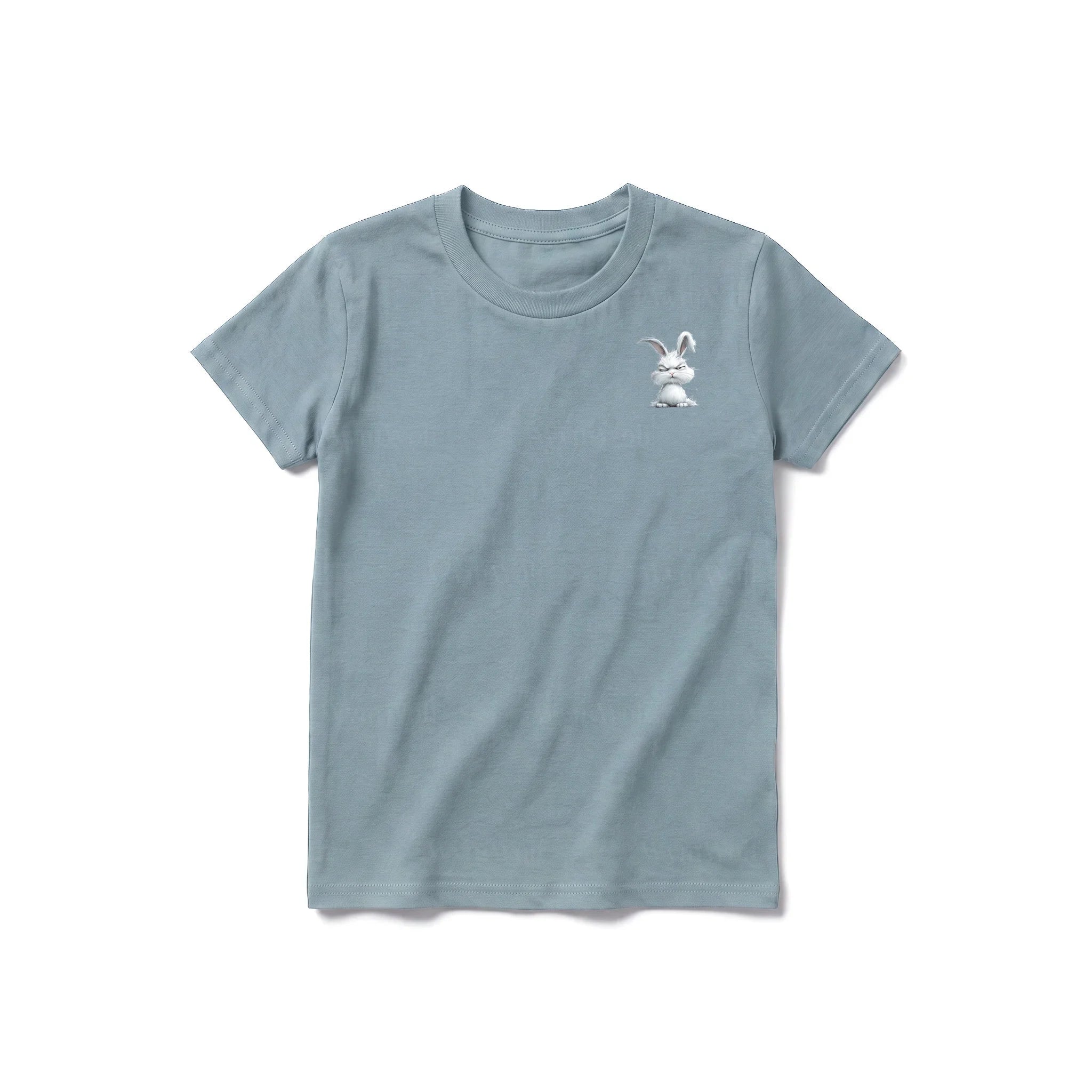 A sage short-sleeve crewneck t-shirt for youth featuring a graphic of a farm animal on the left chest.
