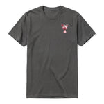 Un T-shirt charbon à manches courtes et col rond, orné d'un motif représentant un animal de la ferme sur la poitrine gauche.