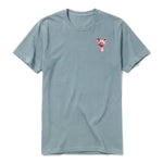 A sage short-sleeve crewneck t-shirt for adult featuring a graphic of a farm animal on the left chest.